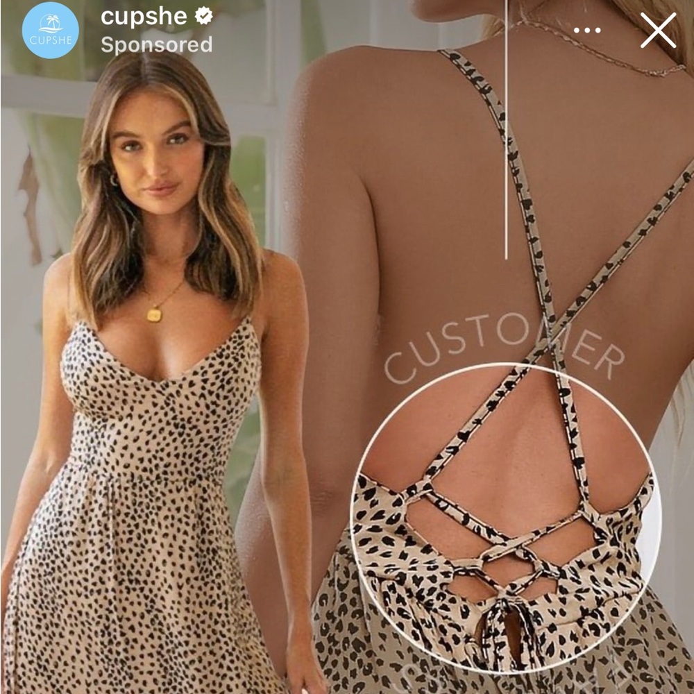 CUPSHE Cheetah Maxi Dress (M)